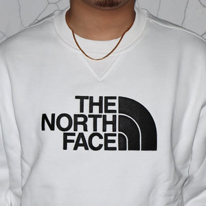 【THE NORTH FACE】 DREW PEAK CREW　ロゴ刺繍　スウェットトレーナー　長袖メンズ WHITE